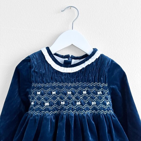 NWT Pretty Girls Smocked Dress Spanish Style Velvet Embroidery Long Sleeve 2T - Picture 3 of 5